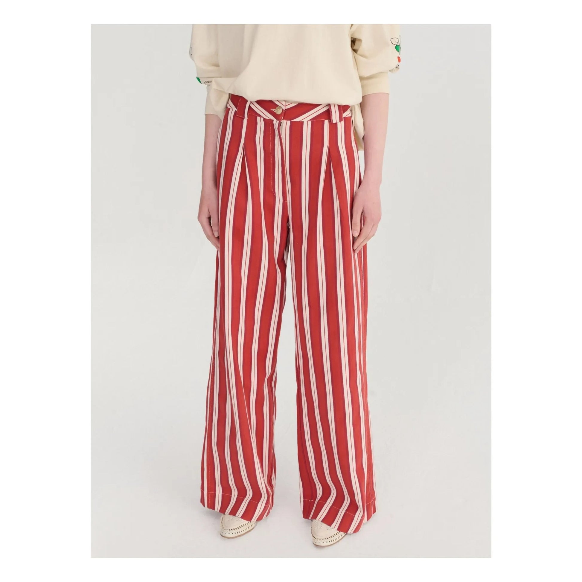 Bobo Choses - Cotton Stripe Pants | Red