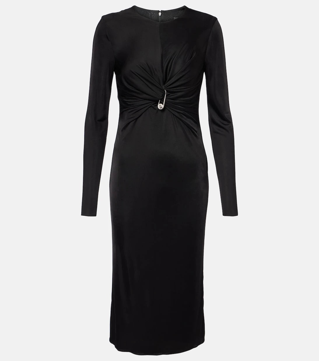 Versace - Safety Pin gathered jersey midi dress