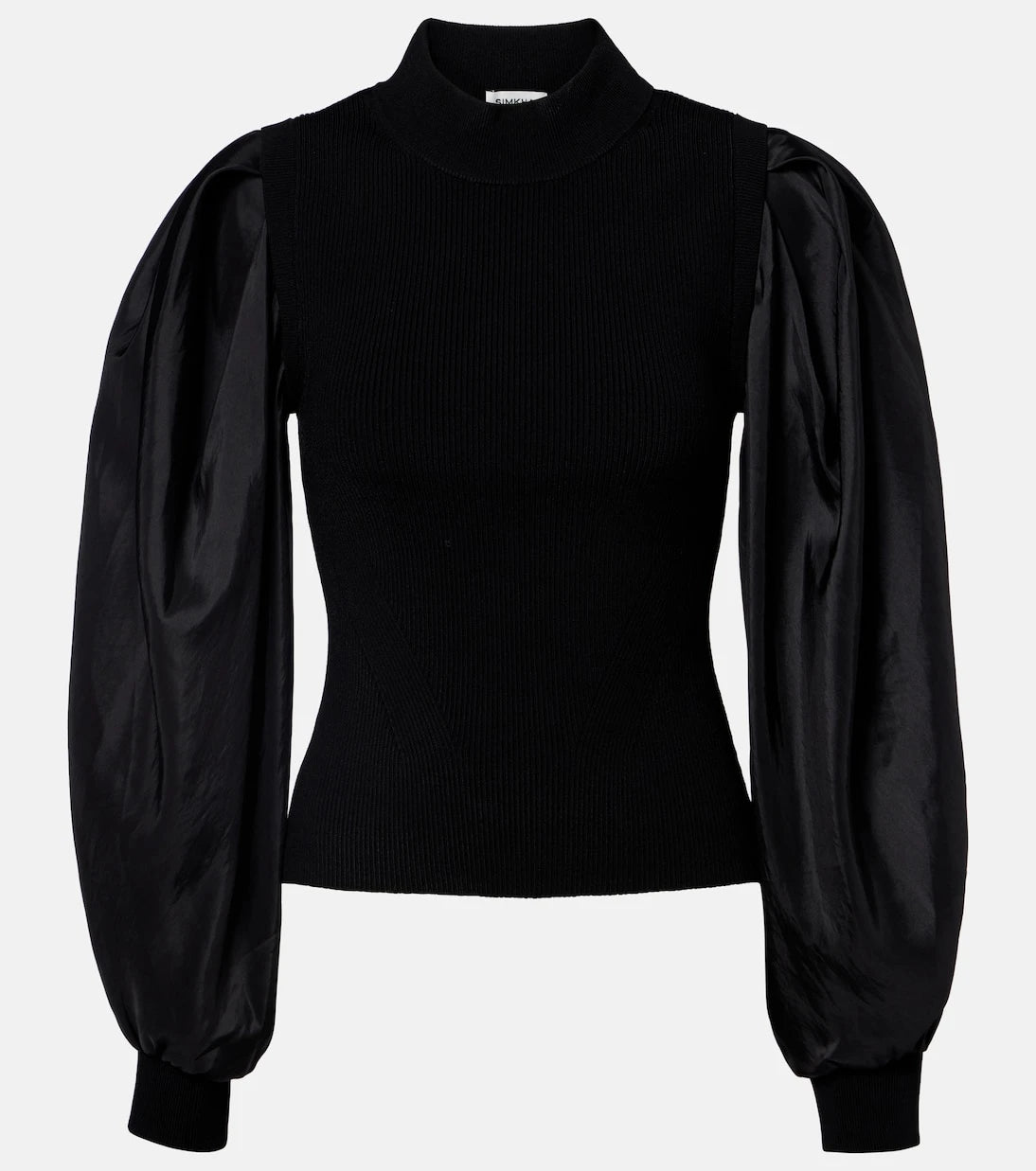 Simkhai - Jackie taffeta-trimmed knitted top