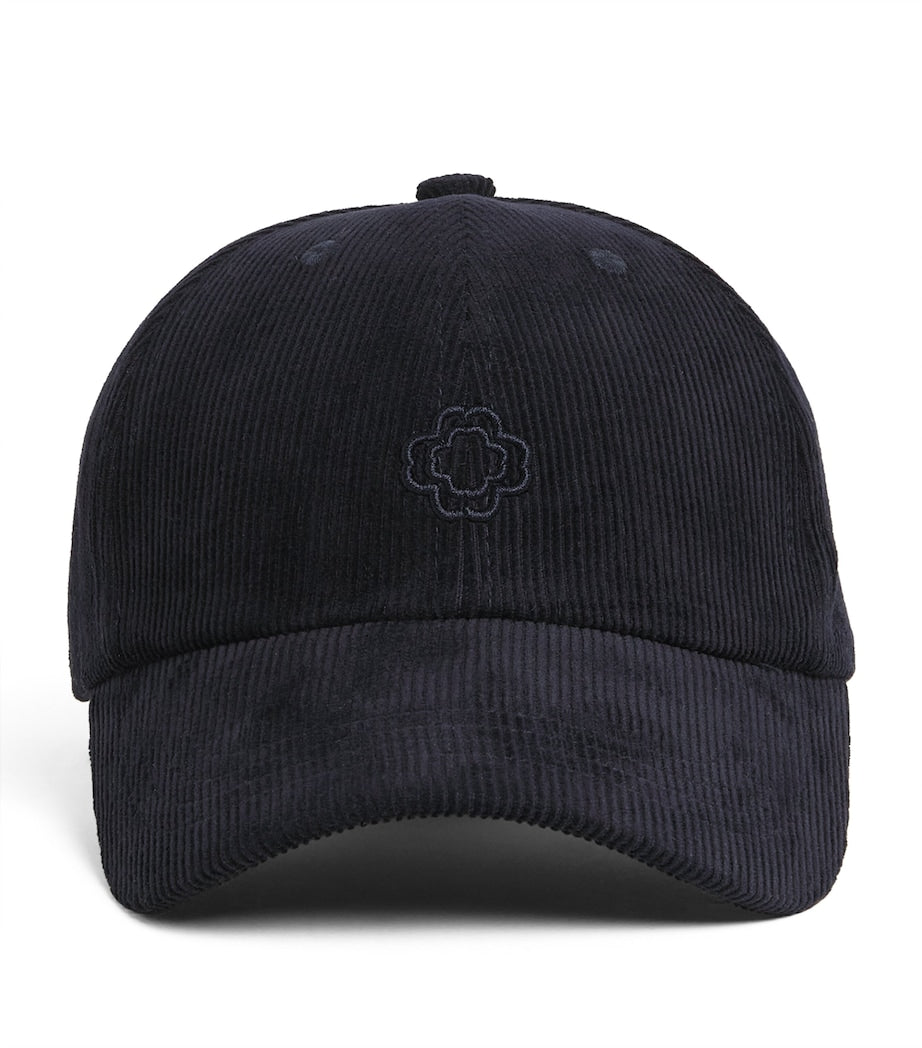 Blue Cotton-Blend Logo Cap