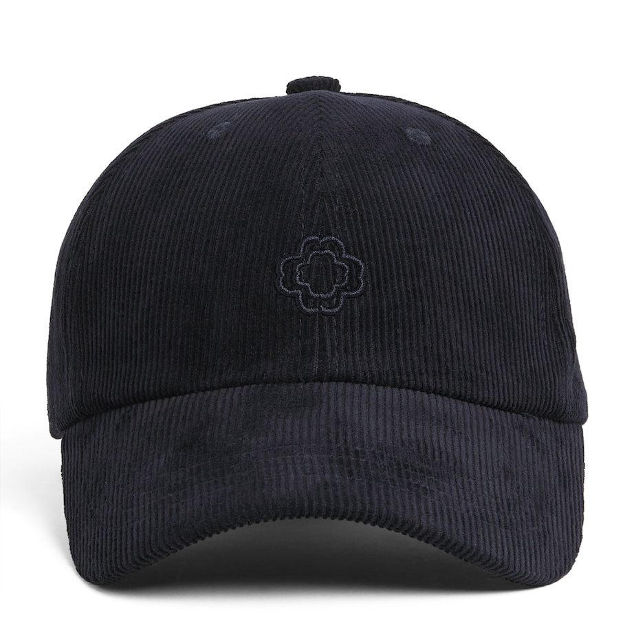 Blue Cotton-Blend Logo Cap