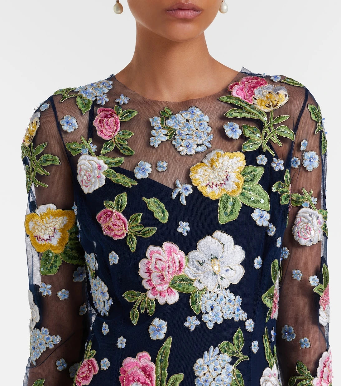 Carolina Herrera - Embroidered cocktail dress