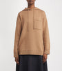 Max Mara Beige Wool-Cashmere Hoodie
