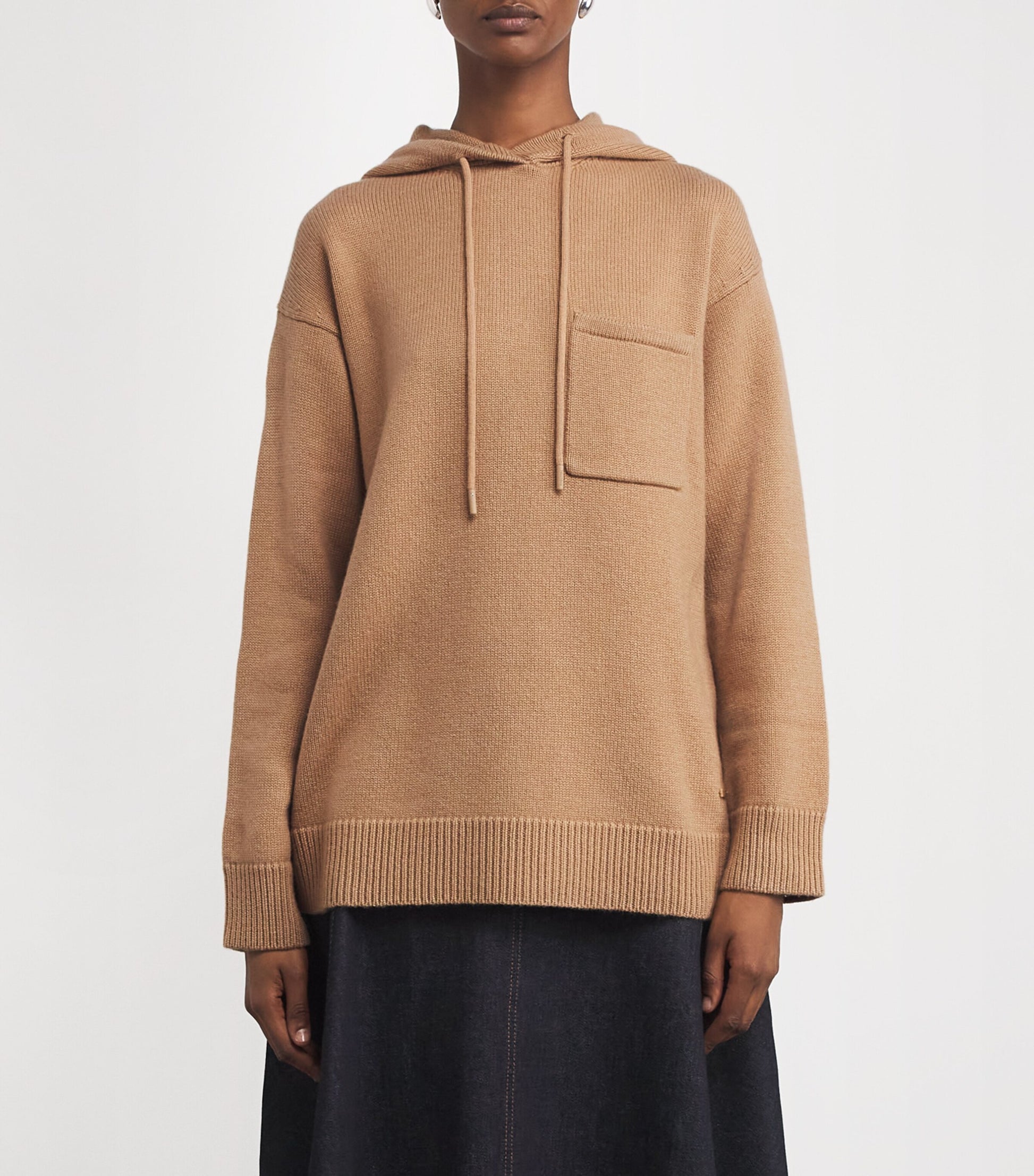 Max Mara Beige Wool-Cashmere Hoodie