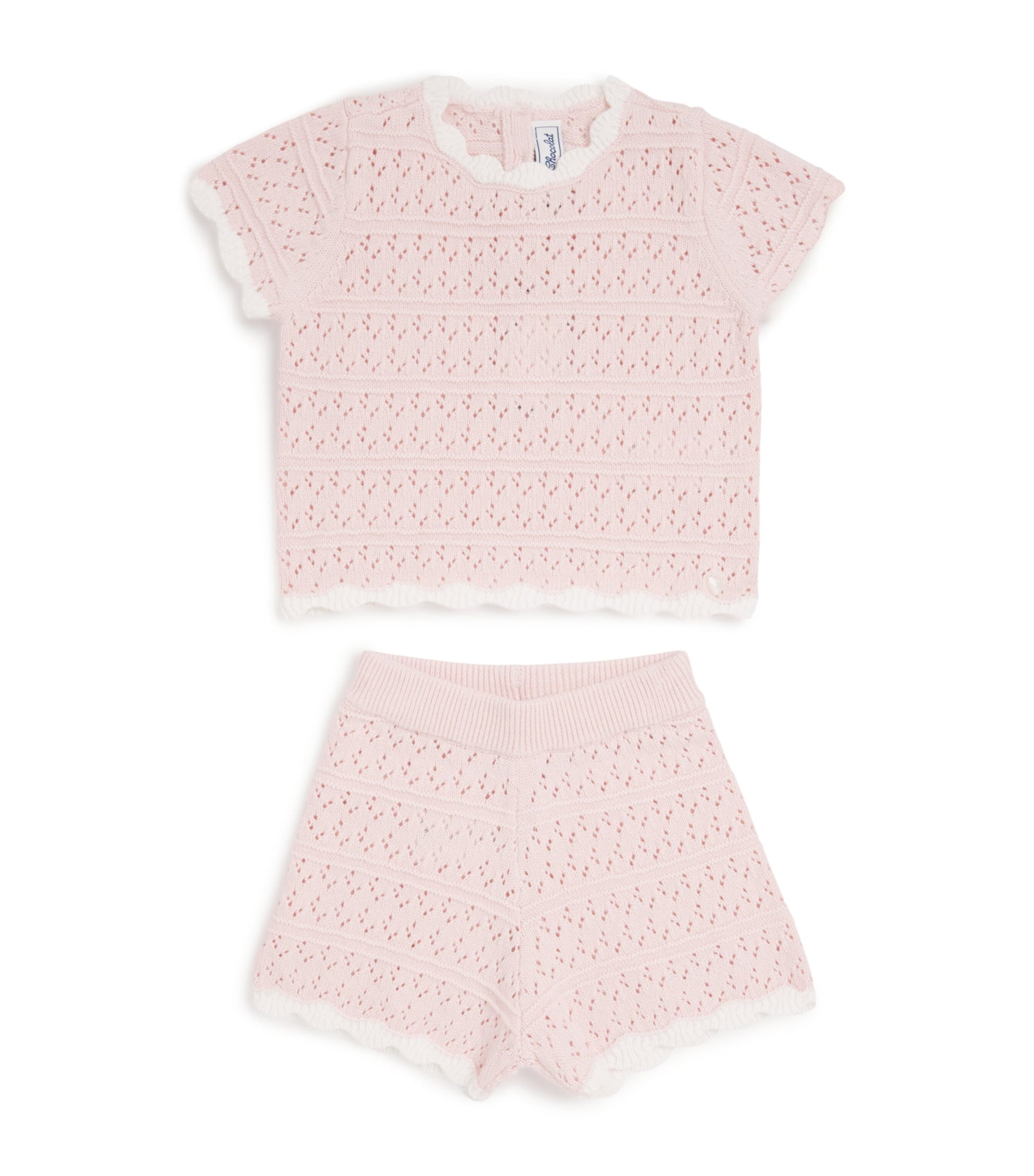 Cotton Crochet Top and Shorts Set (3 Months-4 Years)