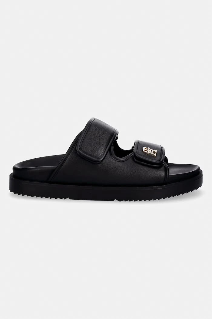 Tommy Hilfiger чехли дамски кожени DOUBLE STRAP LEATHER SANDAL