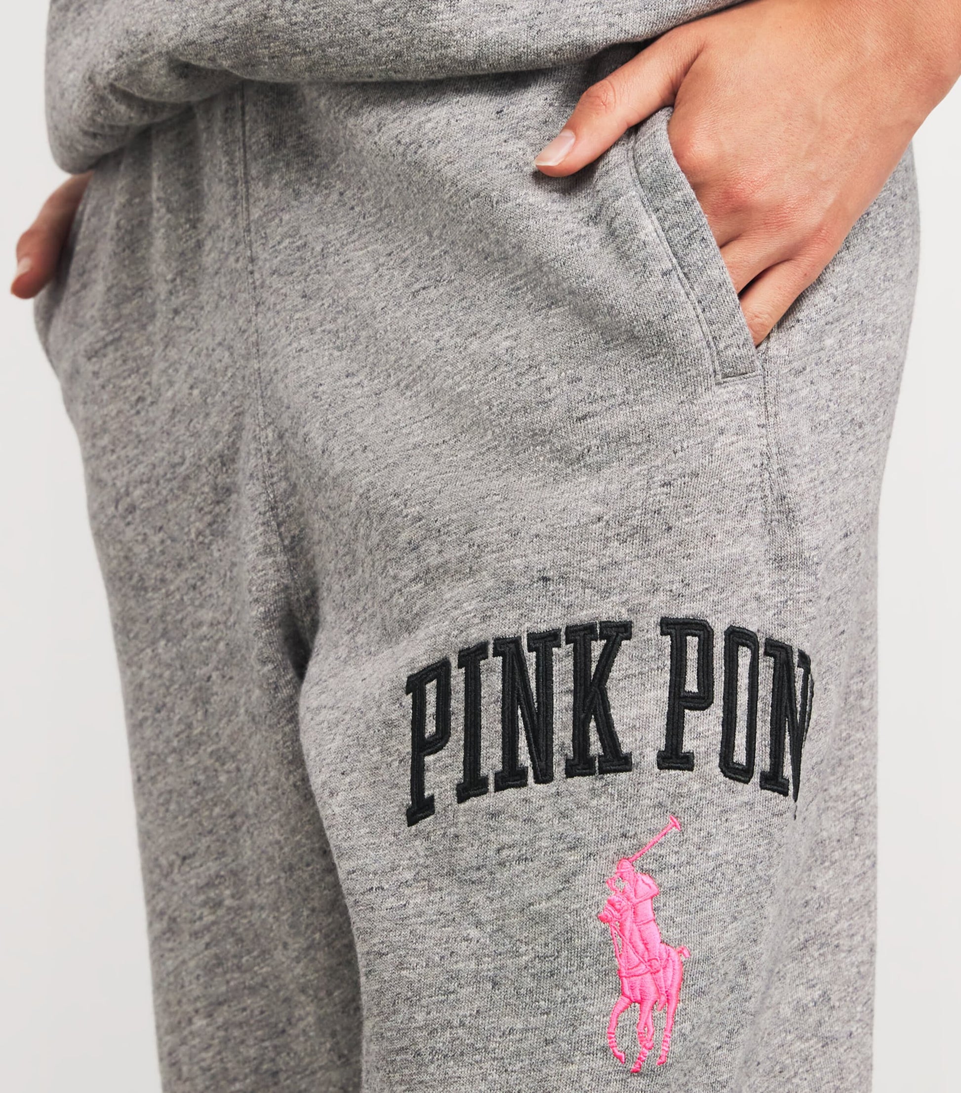 Cotton-Blend Pink Pony Sweatpants DARK VINTAGE HEATHER