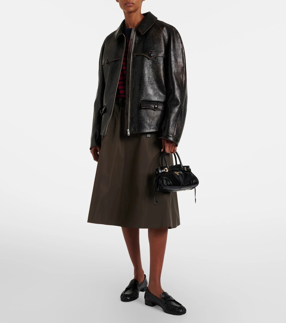 Prada - Prada Bonnie Mini leather top-handle bag