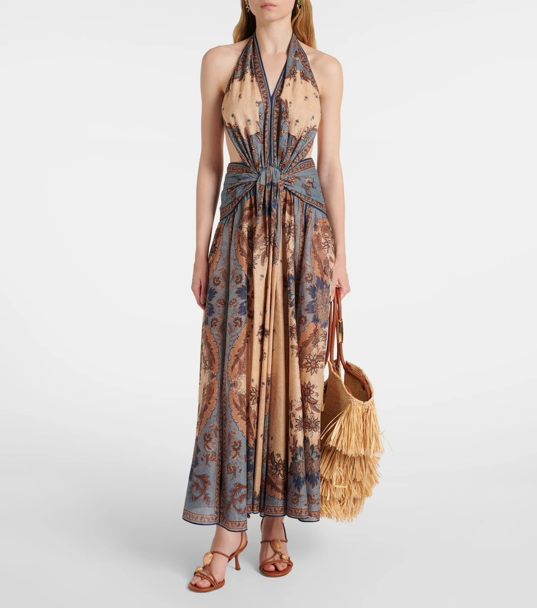 Zimmermann - Goldentime Medium raffia tote bag