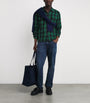 Green Cotton Flannel Check Overshirt