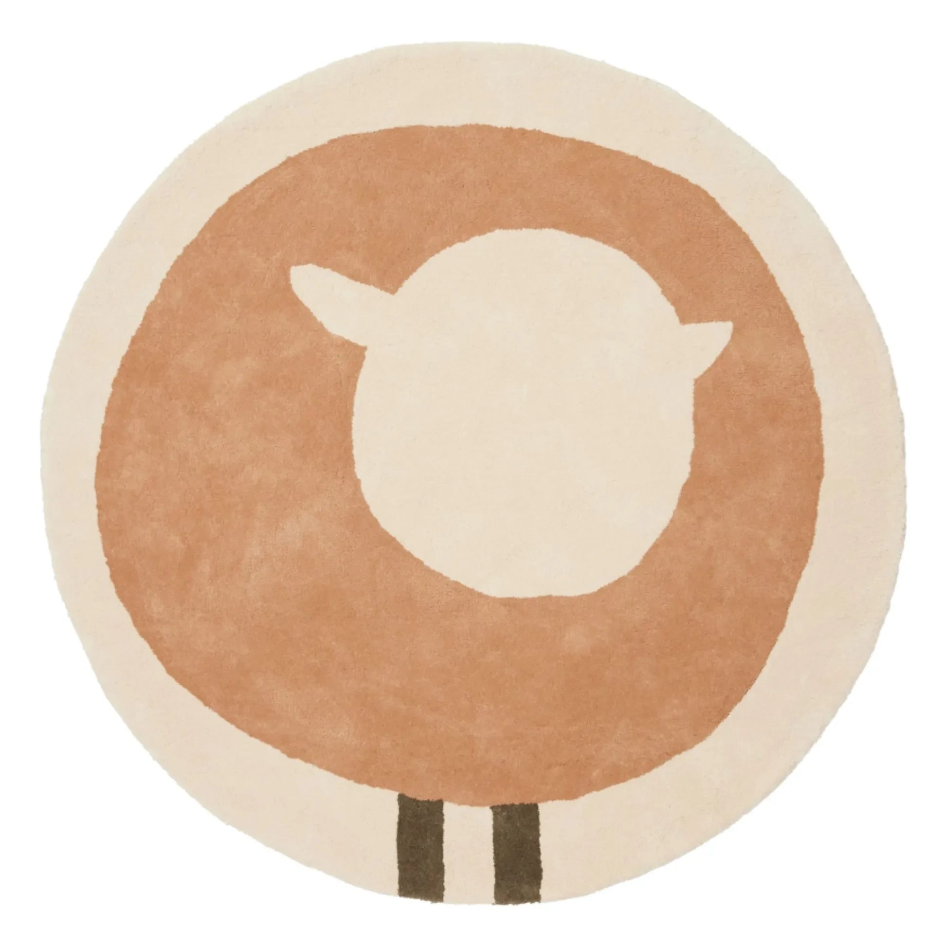 Bleuu-studio - Round Sheep rug | Brown