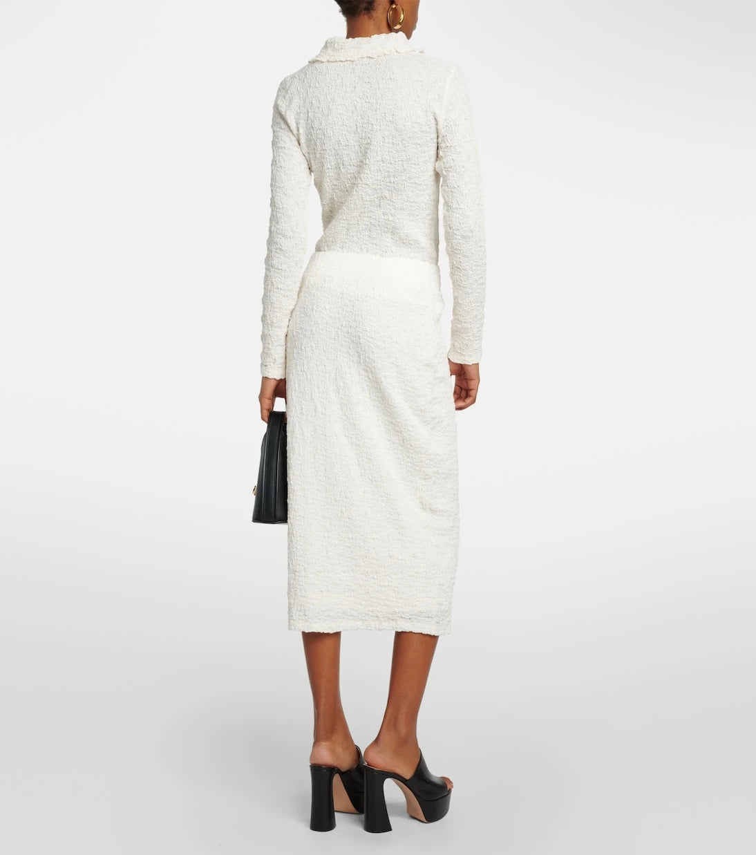 Vince - Smocked cotton-blend midi skirt