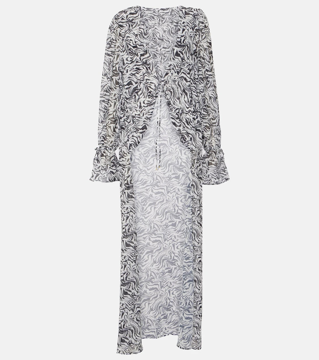 Bananhot - Zebra-print chiffon beach cover-up