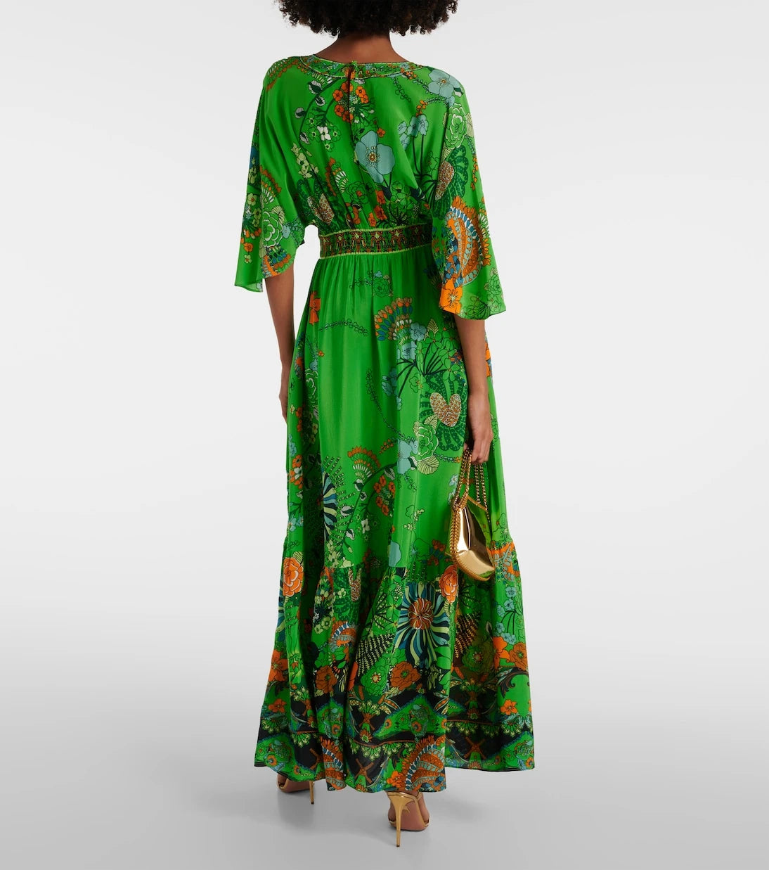 Camilla - Embellished floral silk maxi dress
