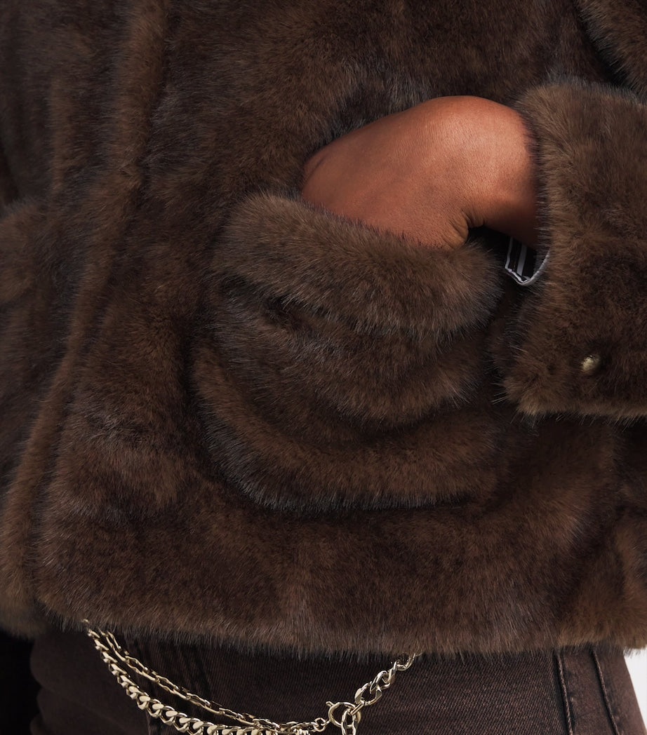 Brown Faux Fur Coat