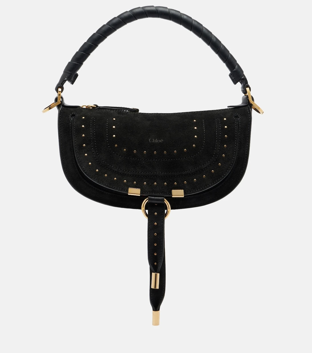 Chloé - Marcie Small studded suede shoulder bag