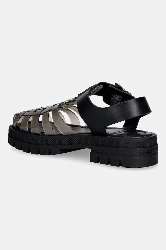 Tommy Jeans açık topuklu sandalet ayakkabı kadın TJW JELLY FISHERMAN SANDAL