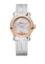 Rose Gold, Stainless Steel and Diamond Happy Sport Watch 30mm