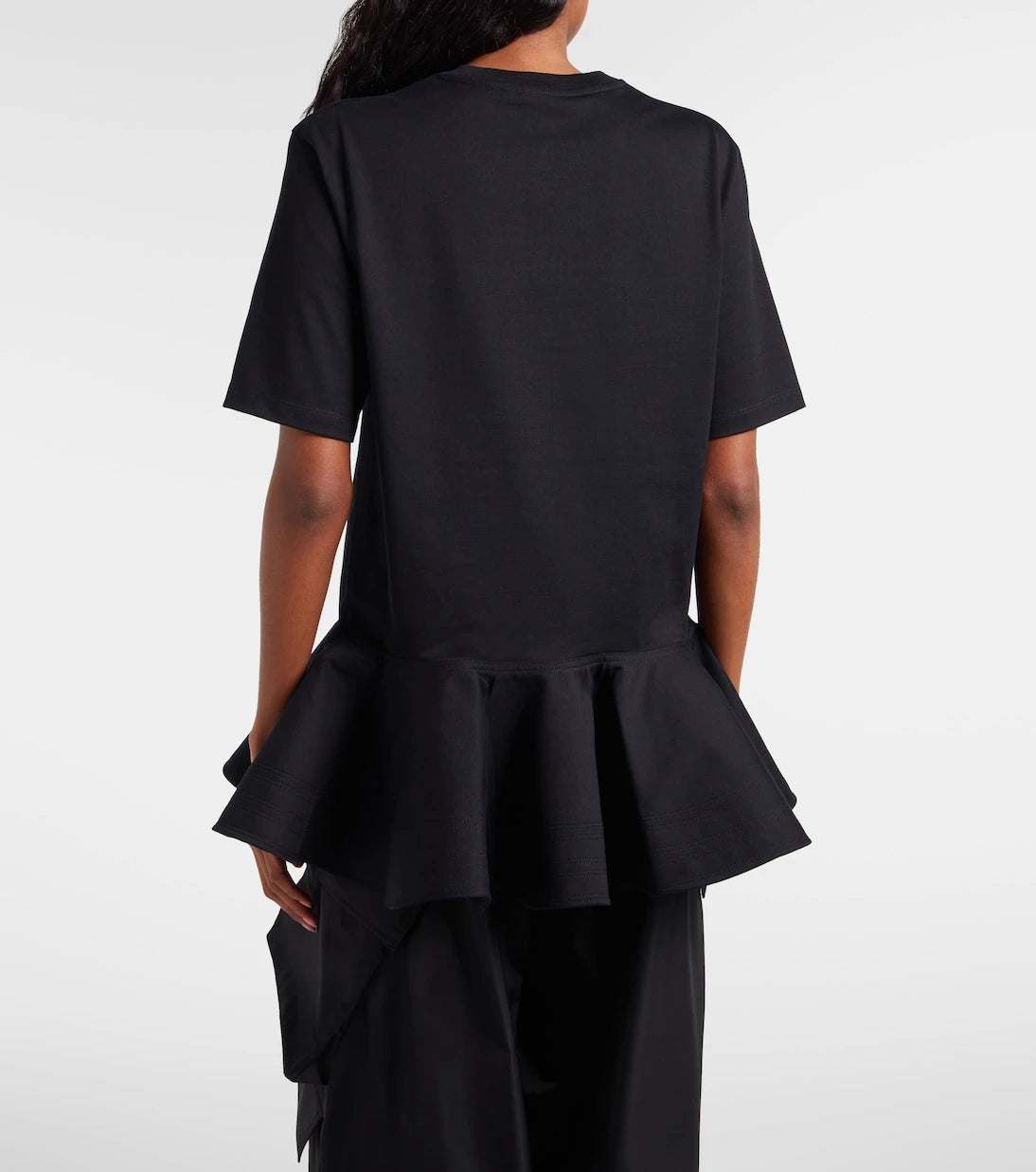 Alaïa - Peplum cotton jersey T-shirt