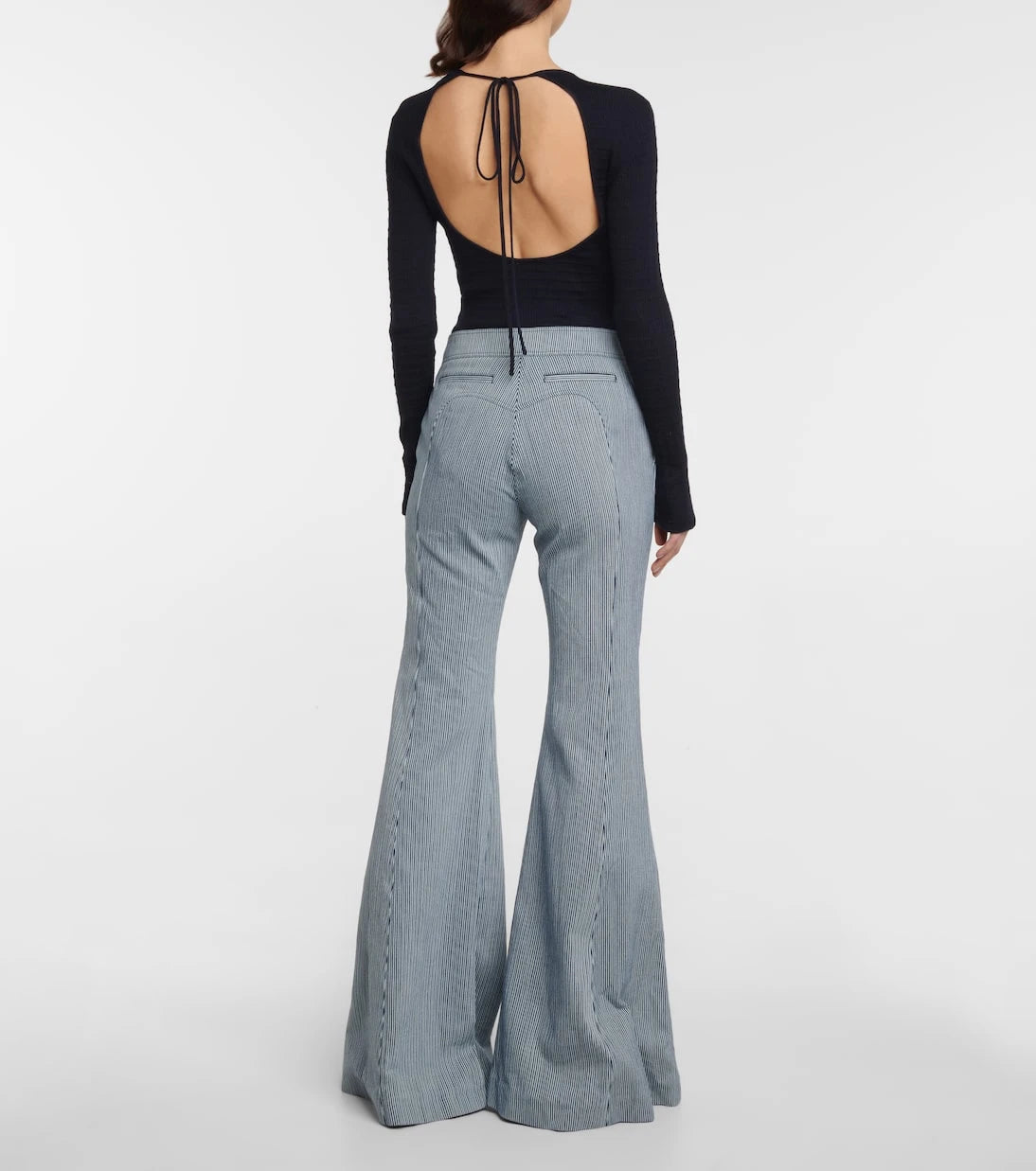 Gabriela Hearst - Vita striped high-rise flared pants