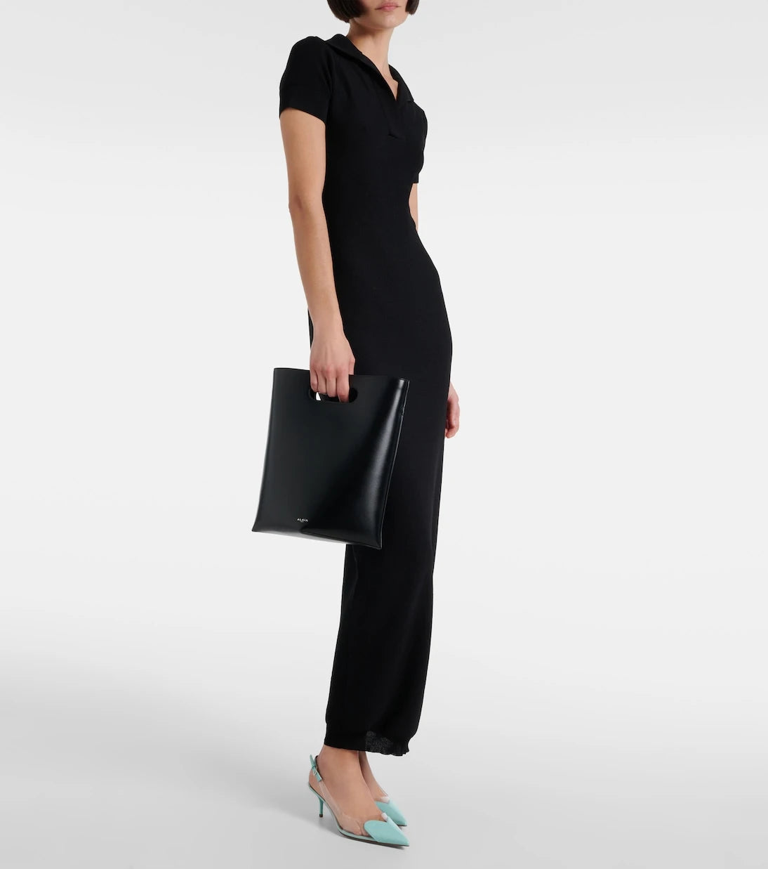 Alaïa - Le Cœur patent leather and PU slingback pumps