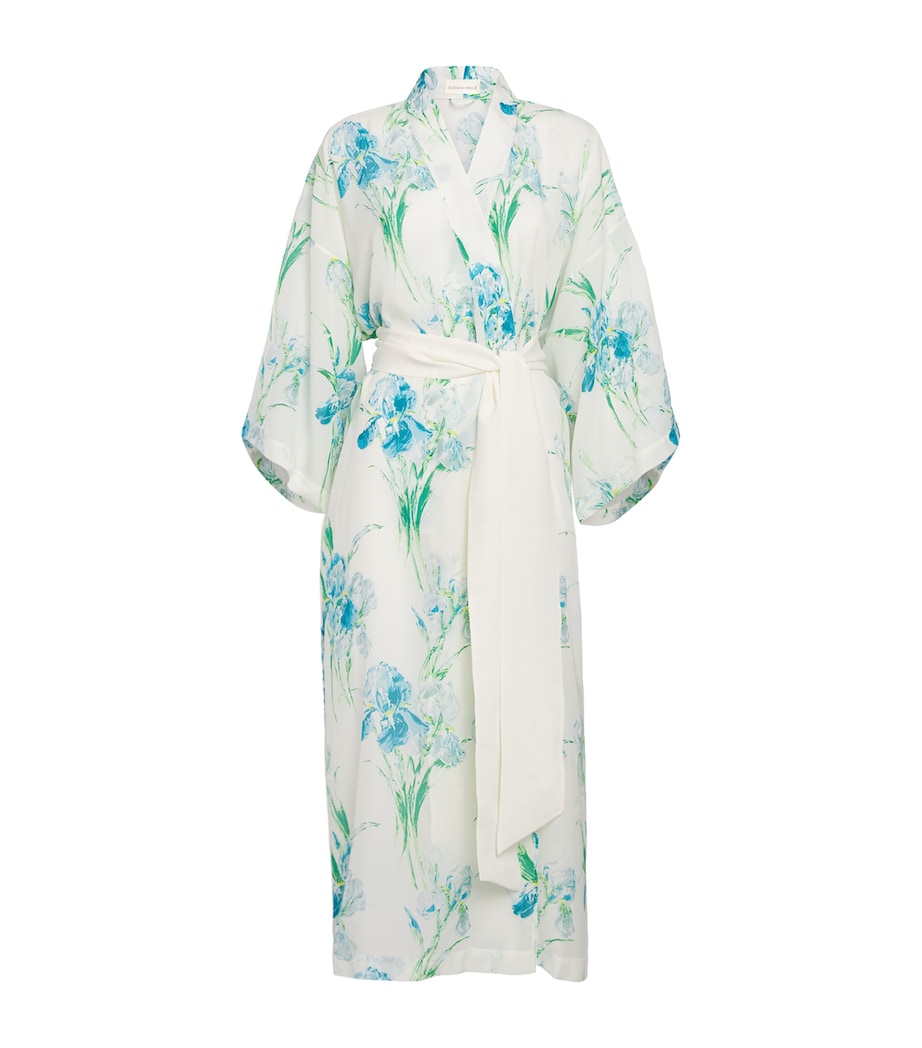 Silk Floral Amaya Samphire Robe