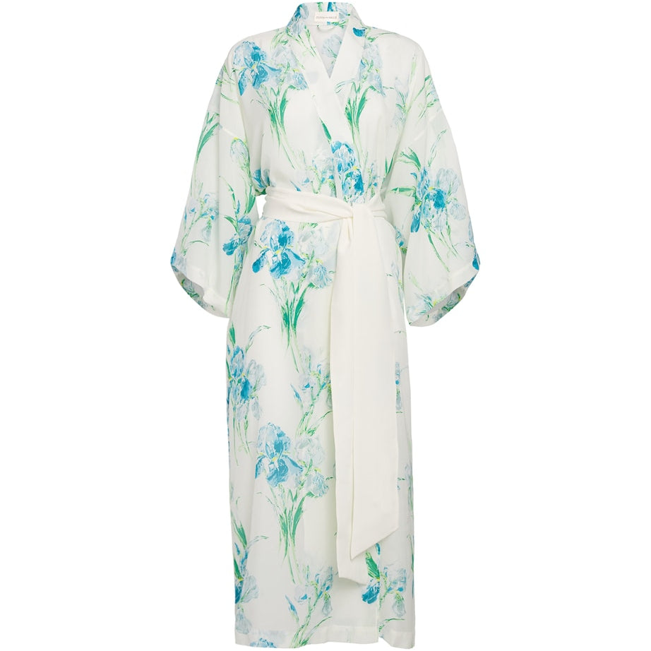 Silk Floral Amaya Samphire Robe