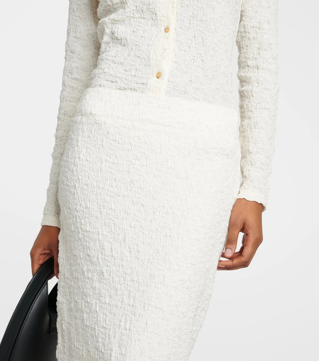 Vince - Smocked cotton-blend midi skirt