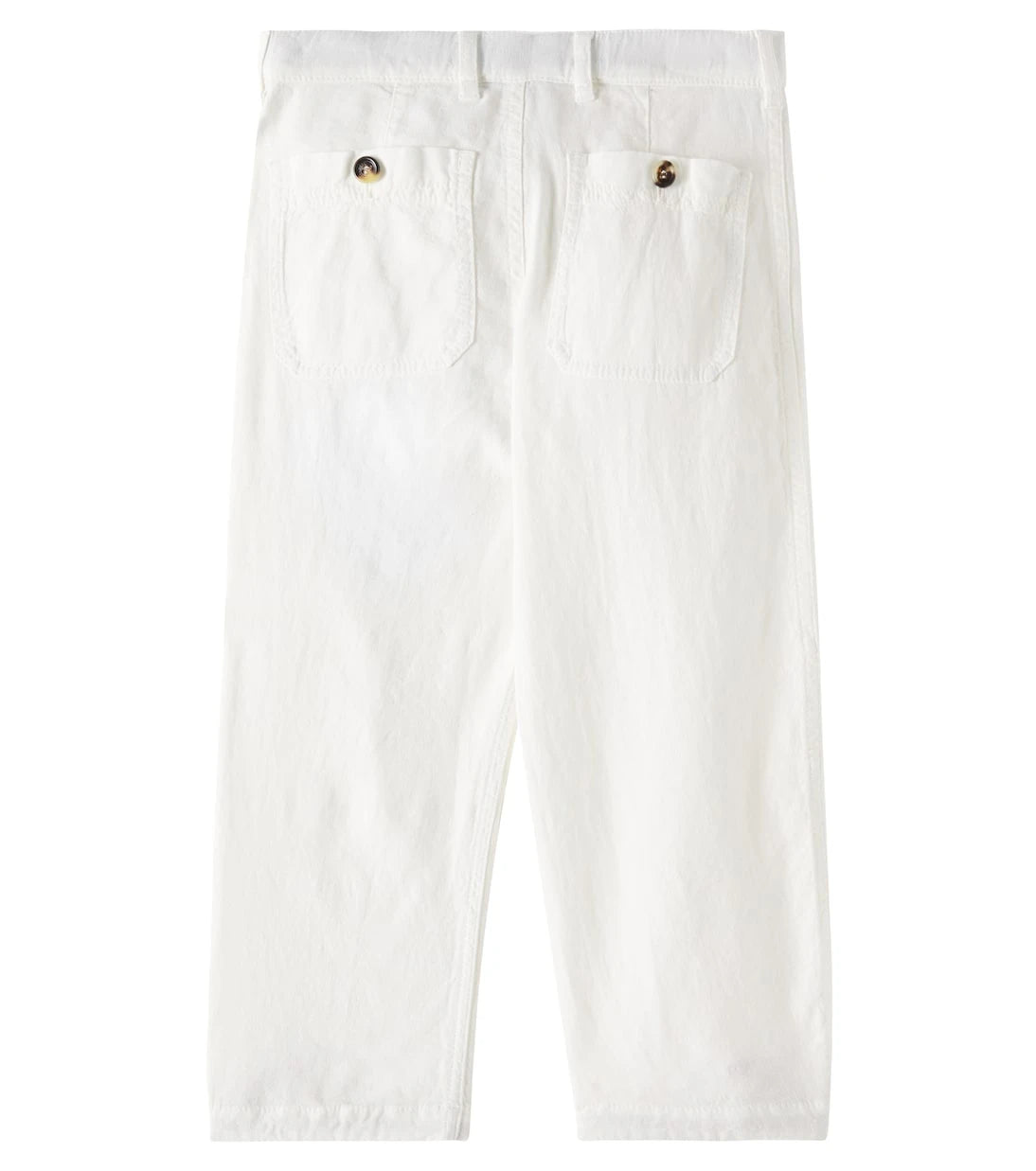 Brunello Cucinelli Kids - بنطال من مزيج الكتان المصبوغ