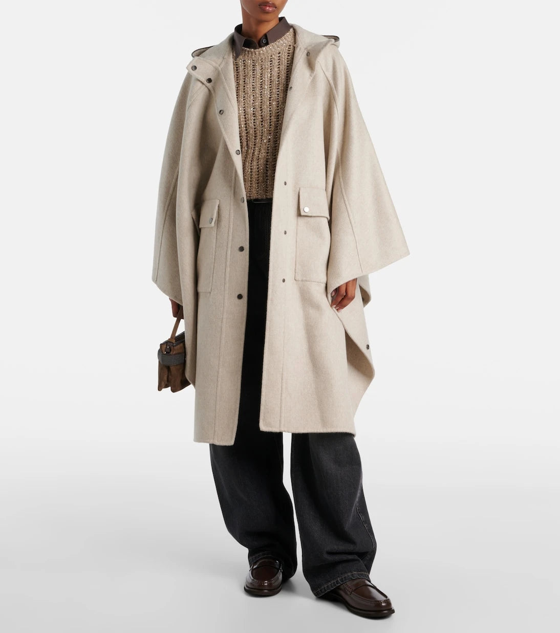 Brunello Cucinelli - Kapüşonlu kaşmir pelerin