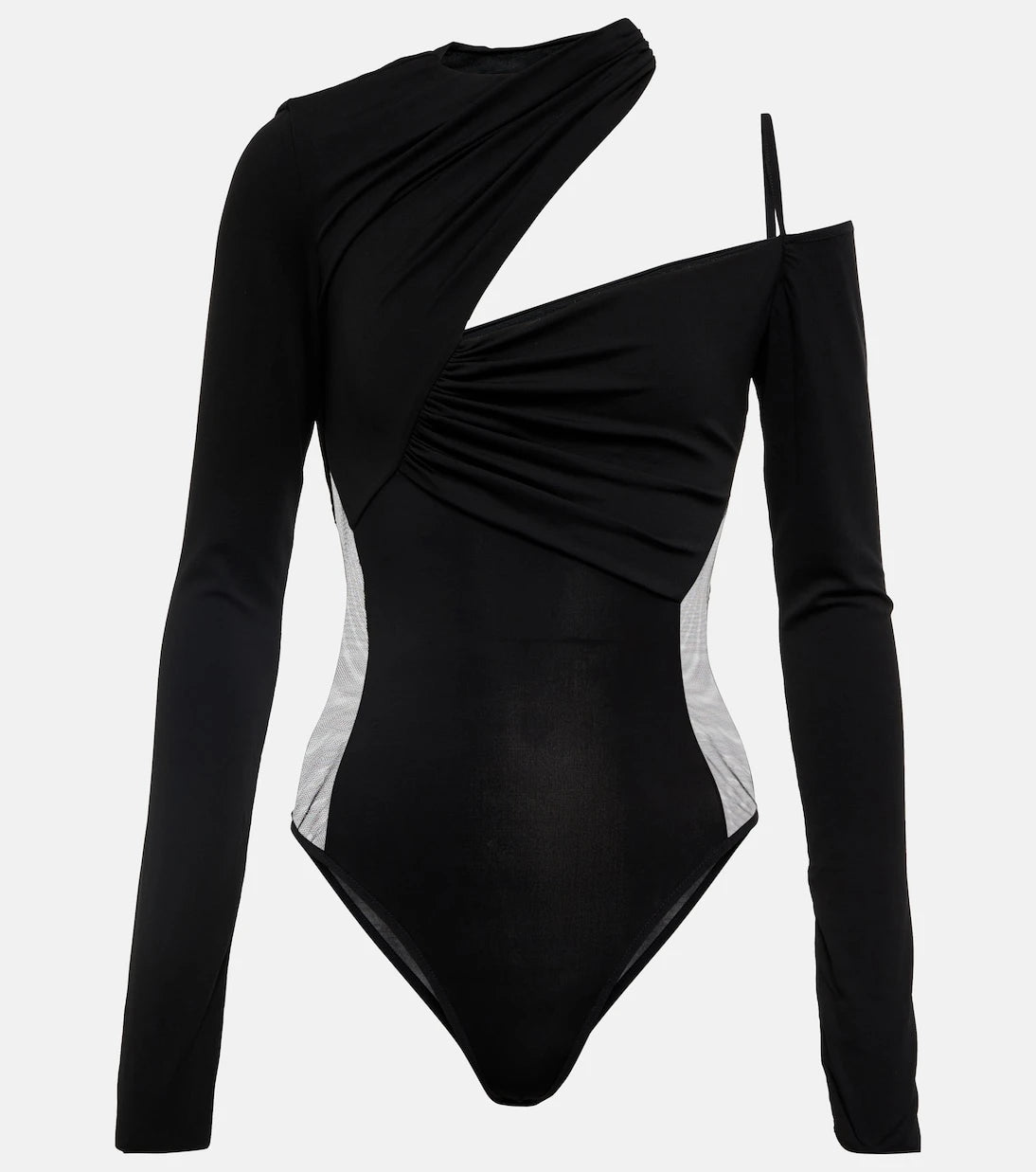 Nensi Dojaka - Asymmetric tulle-paneled bodysuit