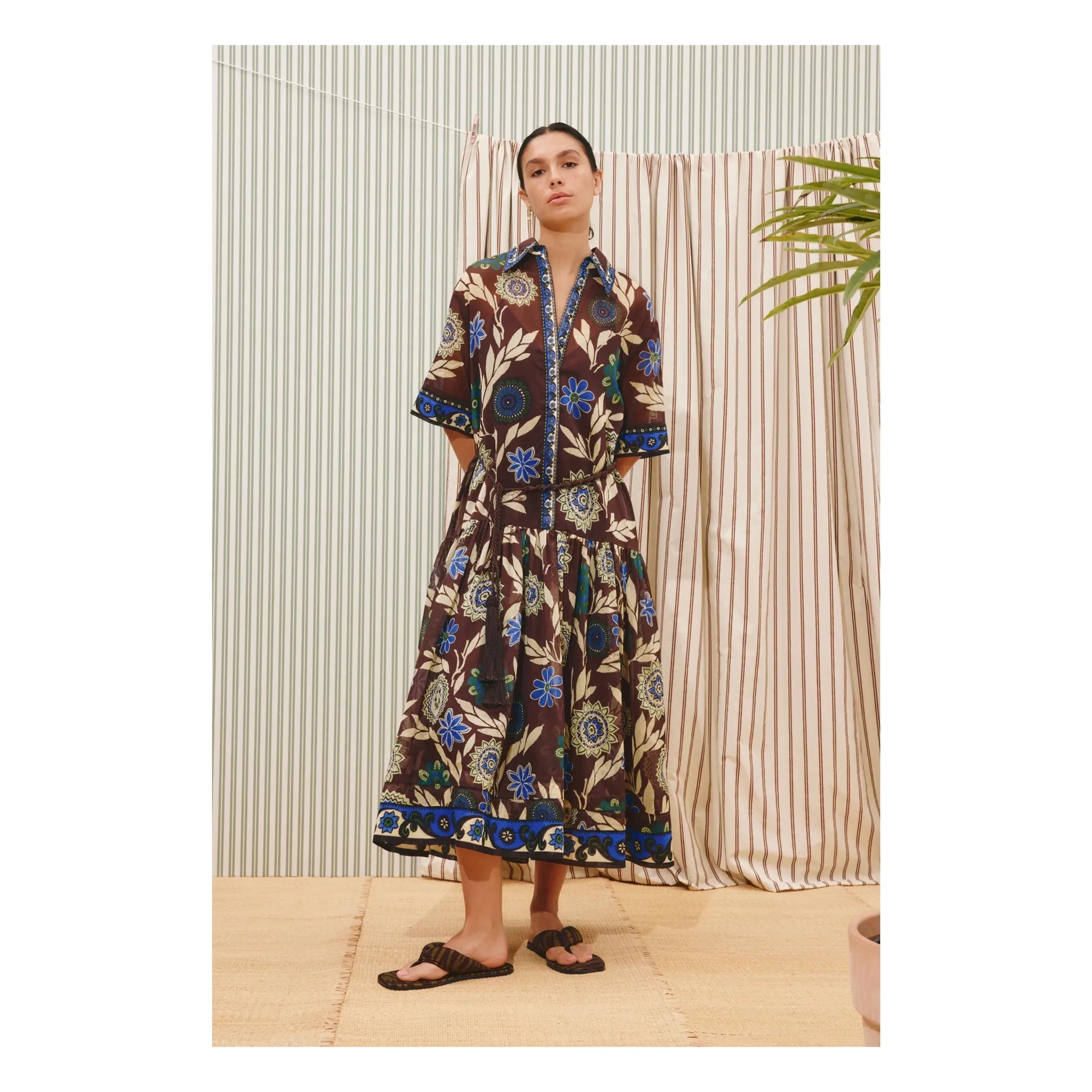 Alémais - Jasper silk and cotton dress | Chocolate