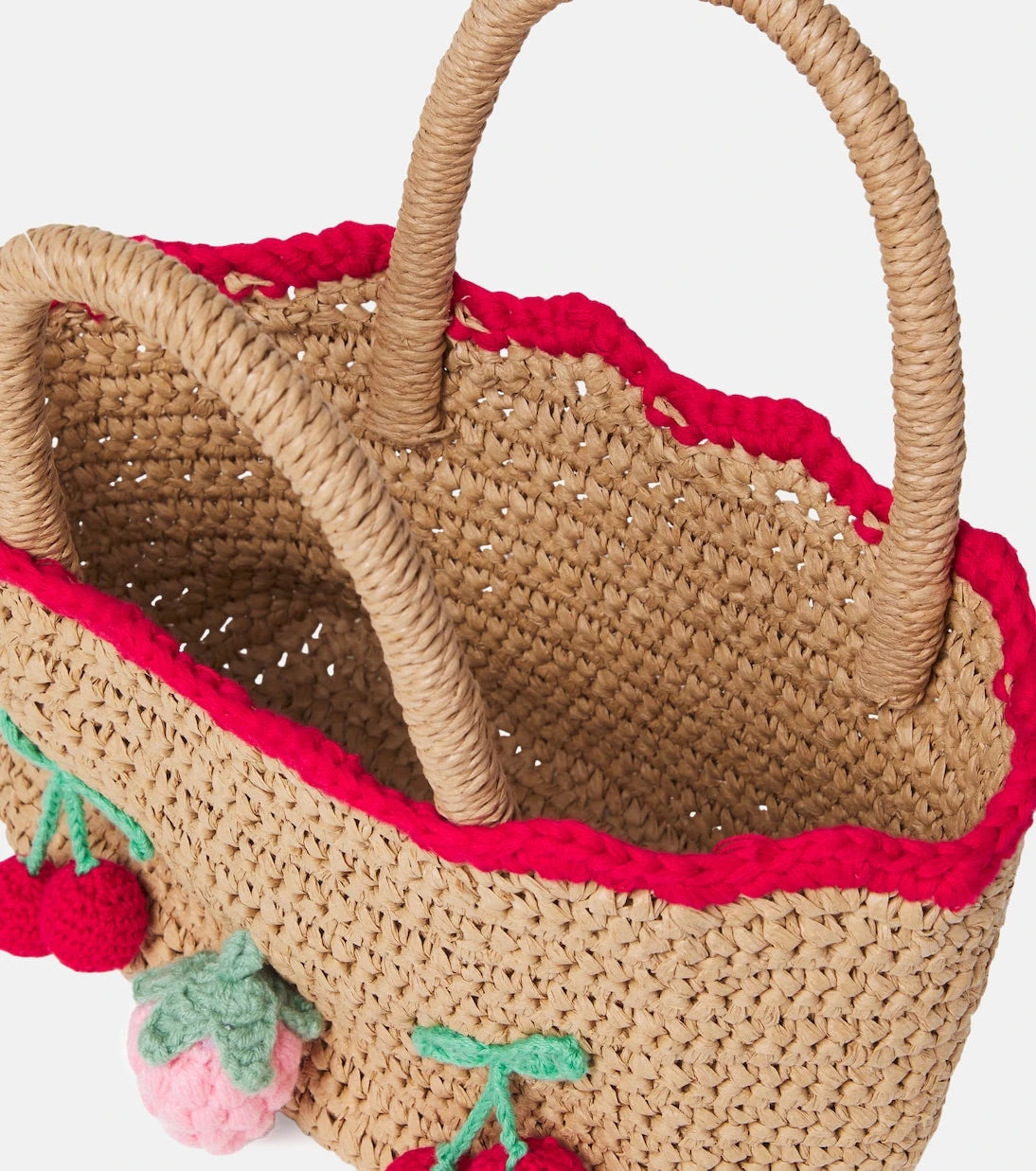 Self-Portrait Kids - Crochet-trimmed basket bag
