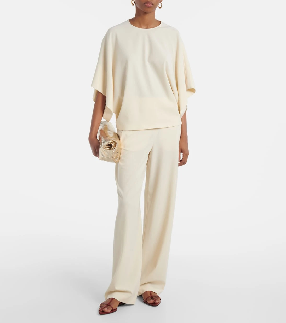 Fforme - Larissa high-rise wool-blend wide-leg pants