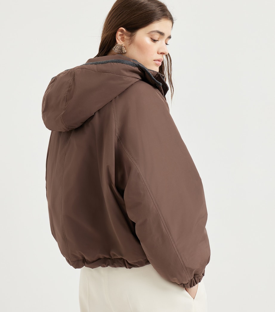 Brunello Cucinelli Black Techno Cotton Puffer Jacket