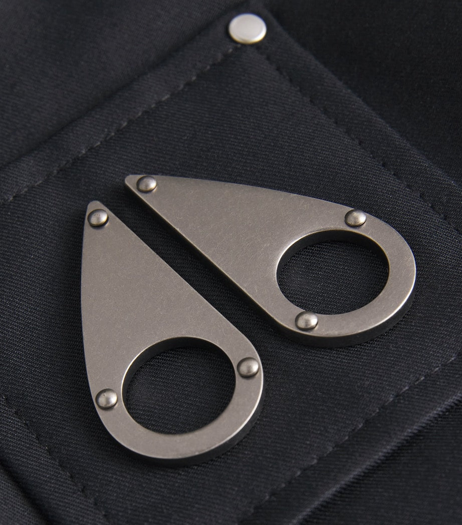 Moose Knuckles Black Fleece-Trim Jacket