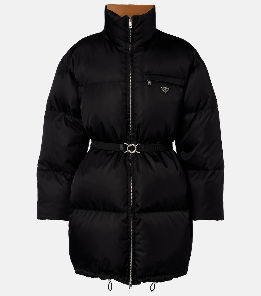 Prada - Re-Nylon belted down jacket