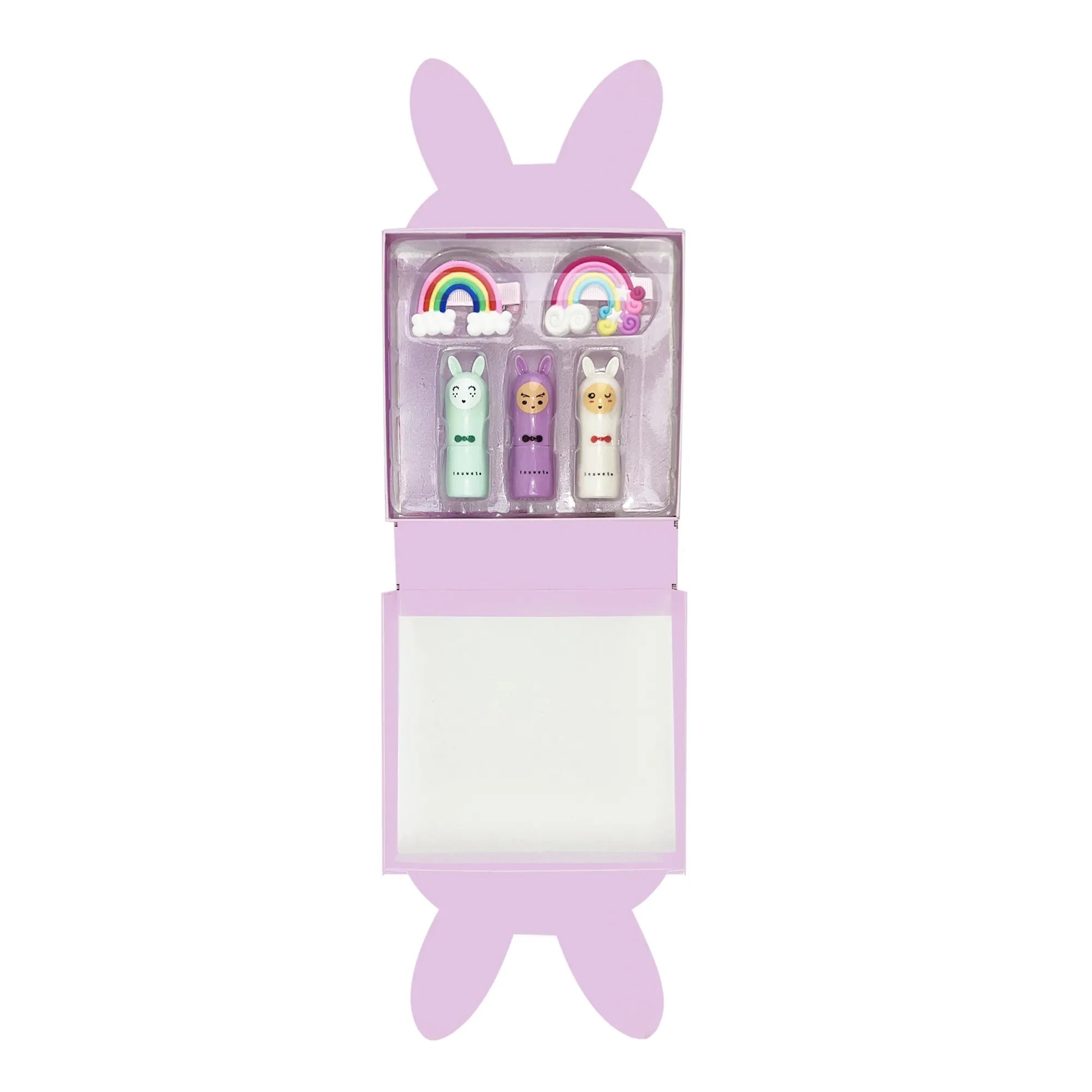 Inuwet - Coffre Paper Bunny - Lip balms and barrettes