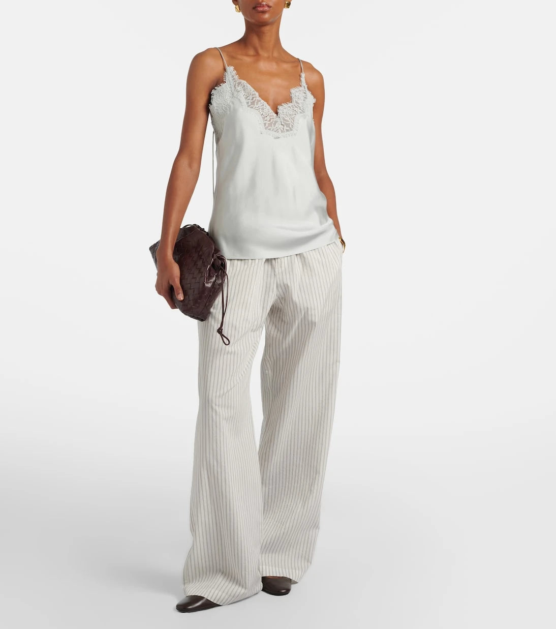 Róhe - Lace-trimmed silk top