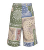 Linen-Cotton Bandana Print Shorts