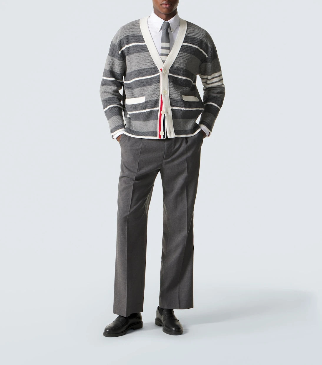 Thom Browne - Striped cotton cardigan