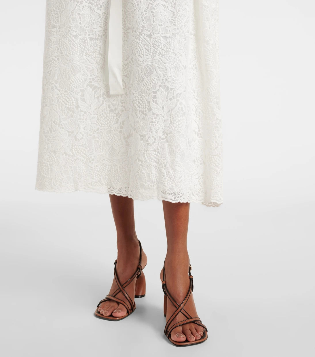 Erdem - Embroidered cotton lace midi dress