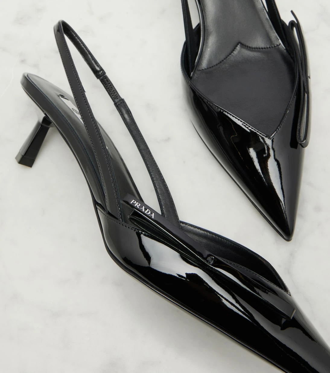 Prada - Patent leather slingback pumps