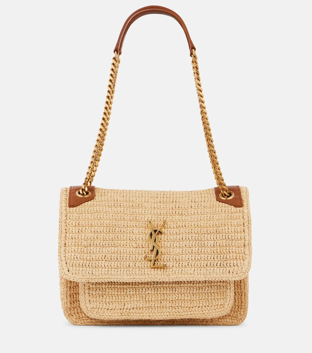 Saint Laurent - Niki Medium raffia shoulder bag