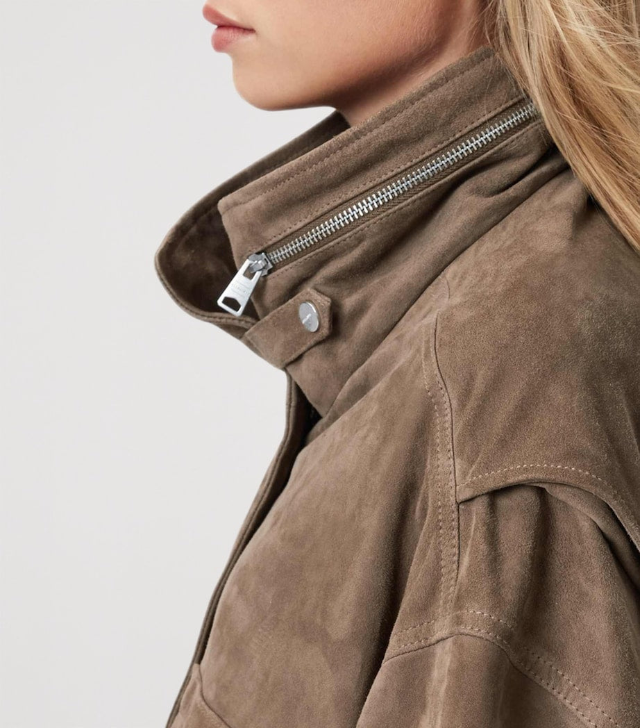 Suede Clay Bomber Jacket WALNUT BROWN