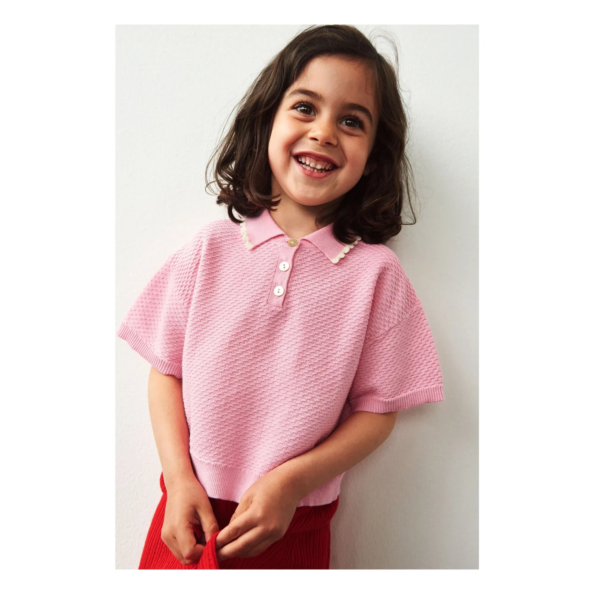 FUB - Polo Oversize Pique Maille Fine Organic Cotton | Candy pink