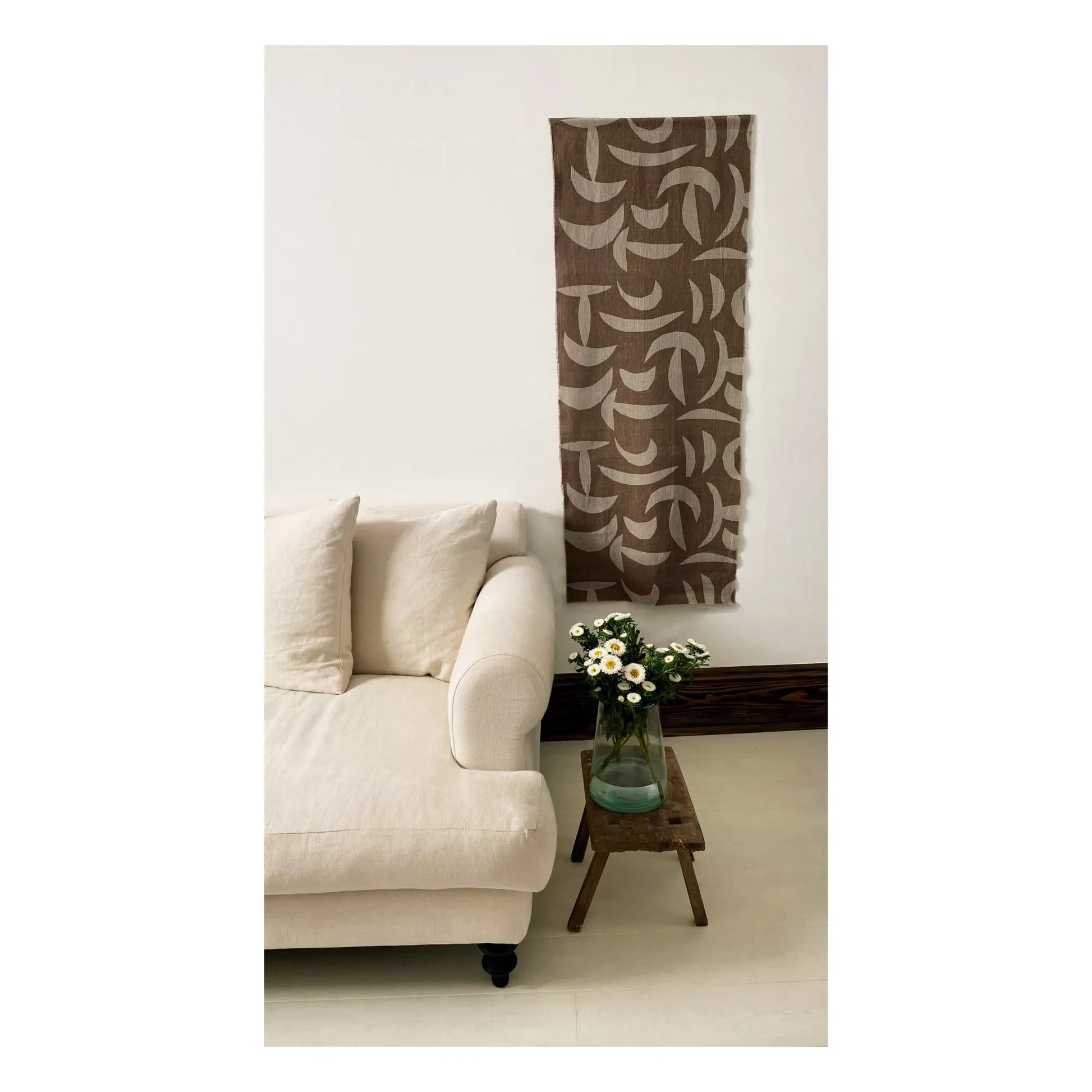 Aeand - Carob Linen Wall Hanging | Chocolate