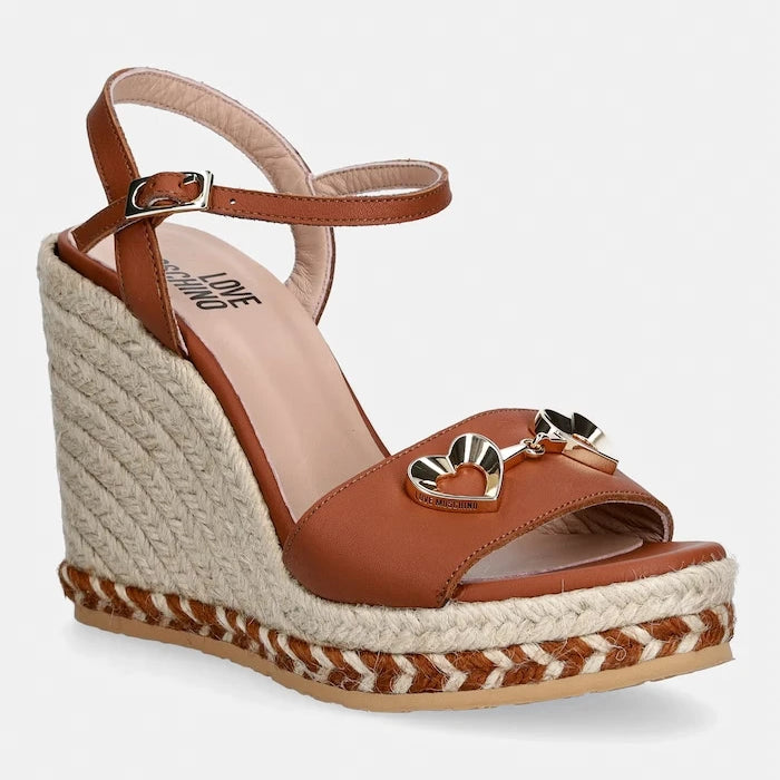 Love Moschino Kadın Deri Skew Platform Espadriller