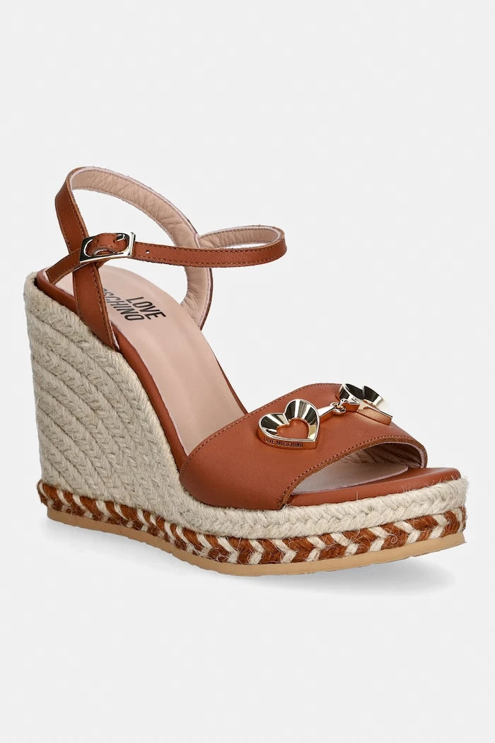 Love Moschino Kadın Deri Skew Platform Espadriller