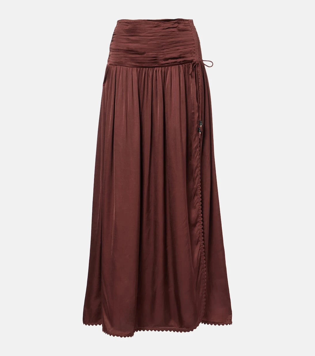 Poupette St Barth - Carla pleated satin maxi skirt